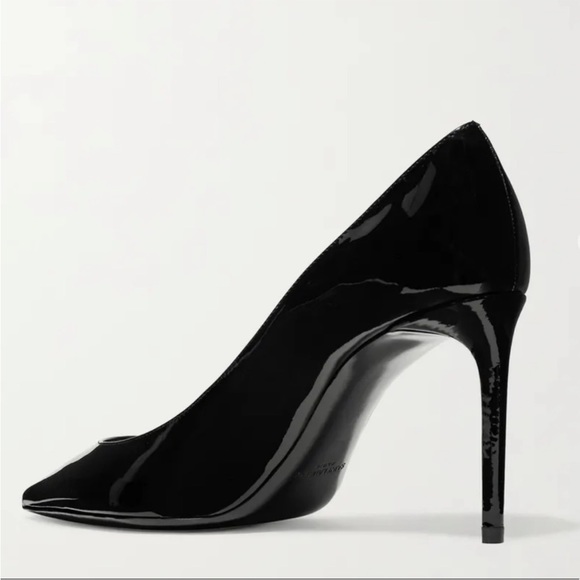 SAINT LAURENT ZOE PUMP 85mm BLACK PATENT LEATHER NEW IN BOX Size 38 US 7.5 - Picture 3 of 10